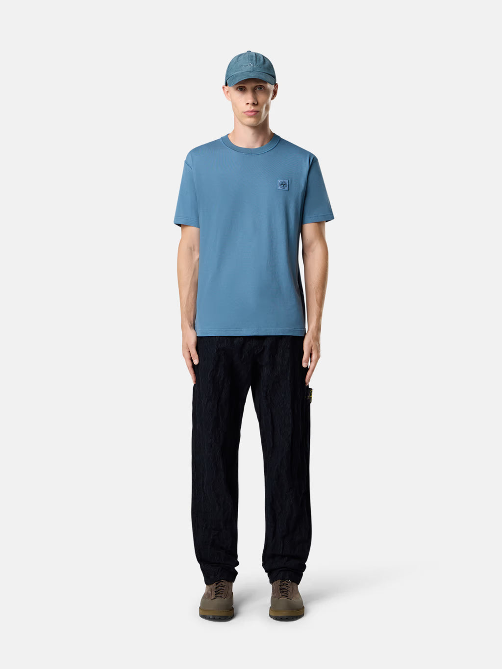 Stone Island : ORGANIC COTTON JERSEY 'FISSATO' EFFECT