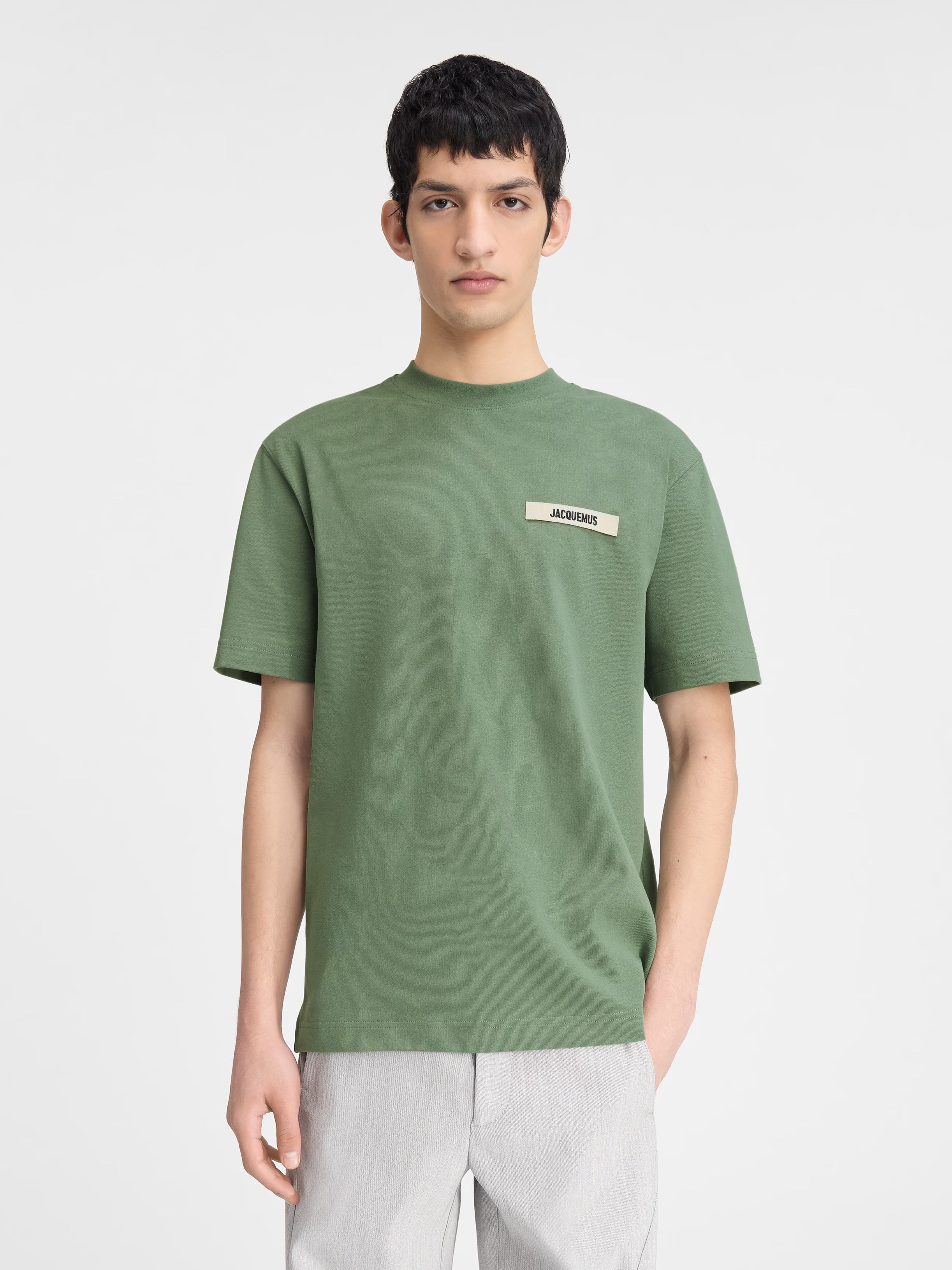 Jacquemus : Le t-shirt Gros Grain Vert Clair