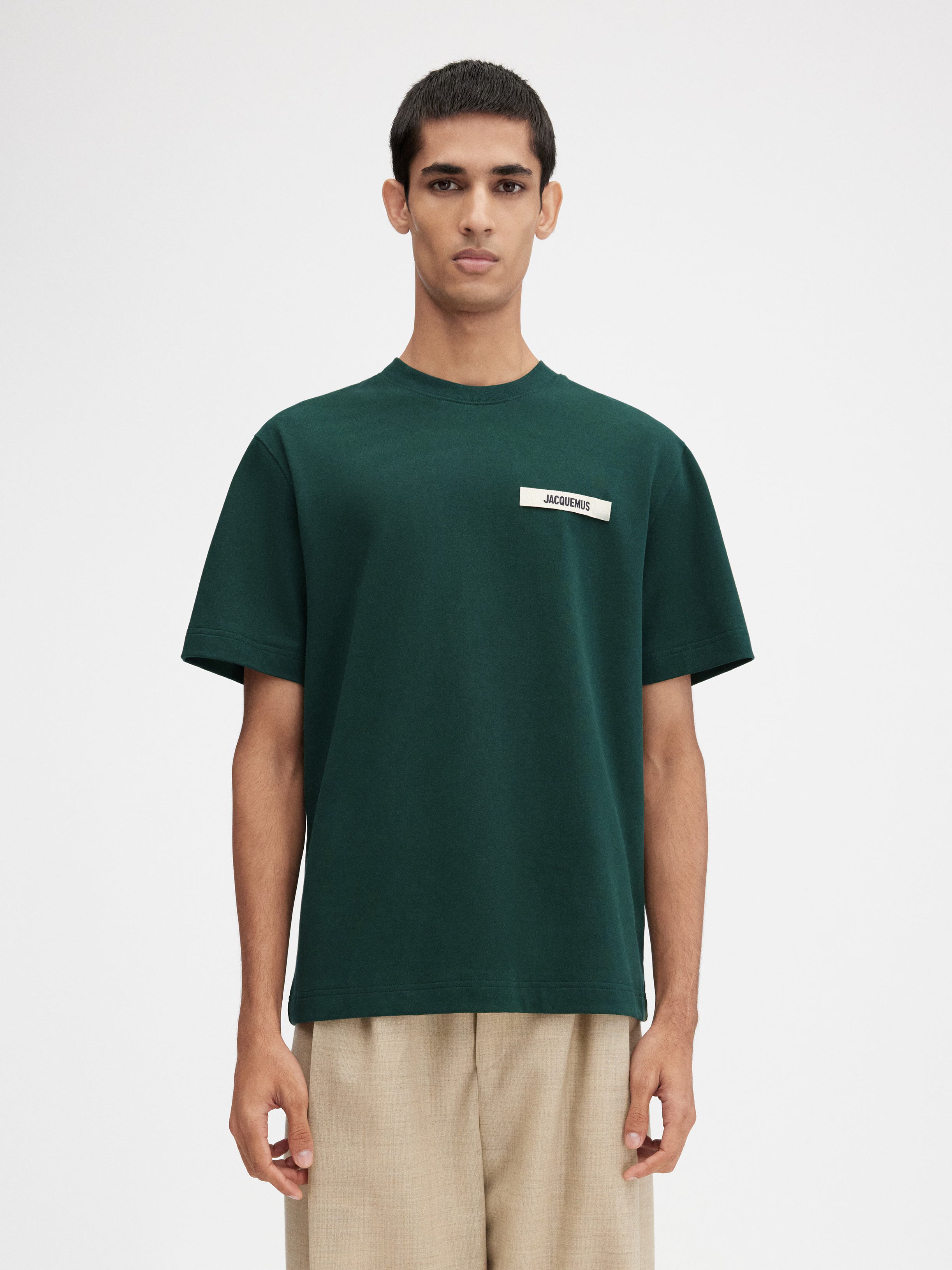 Jacquemus : Le t-shirt Gros Grain Vert Foncé