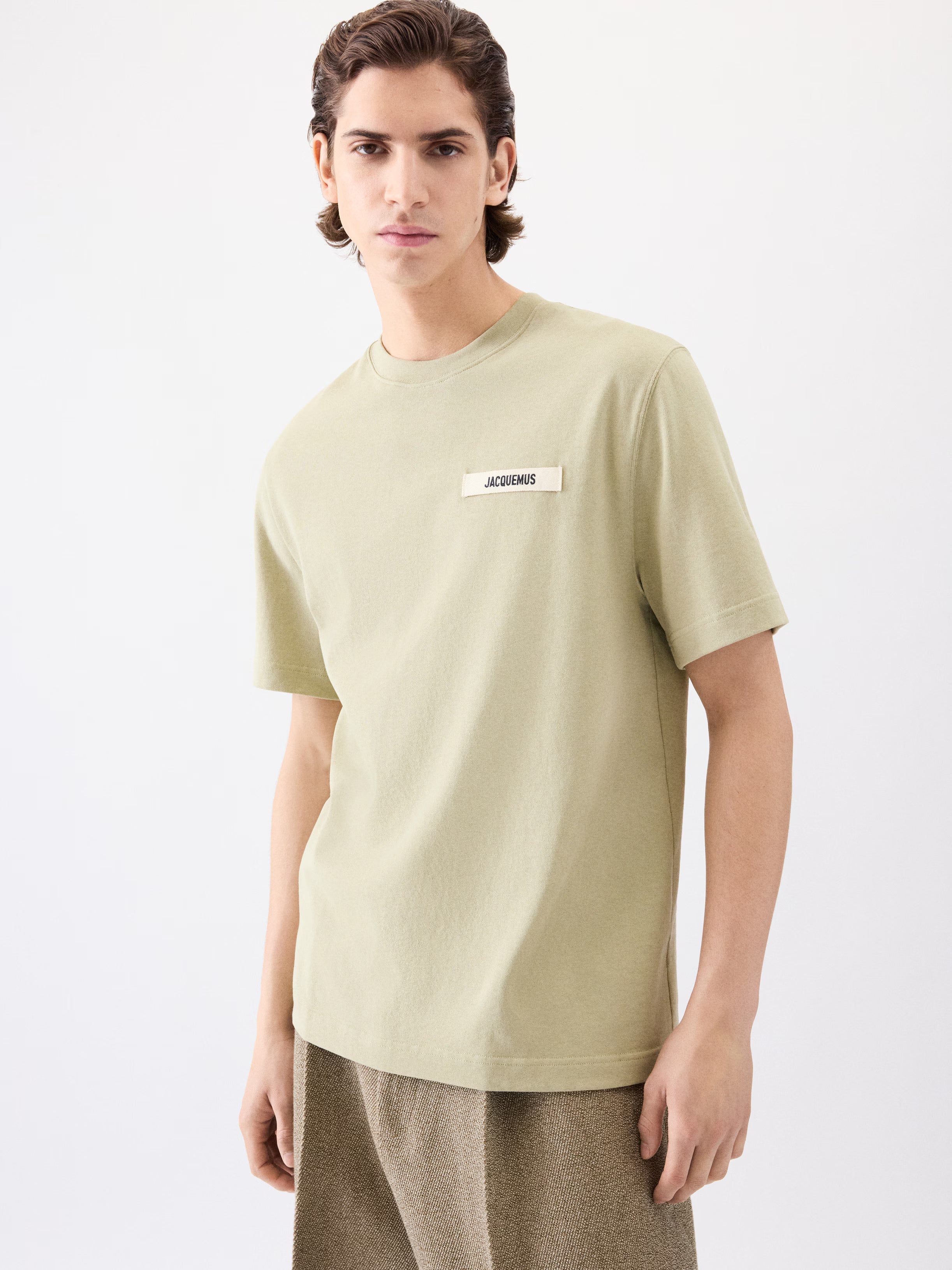 Jacquemus : Le t-shirt Gros Grain kaki Clair