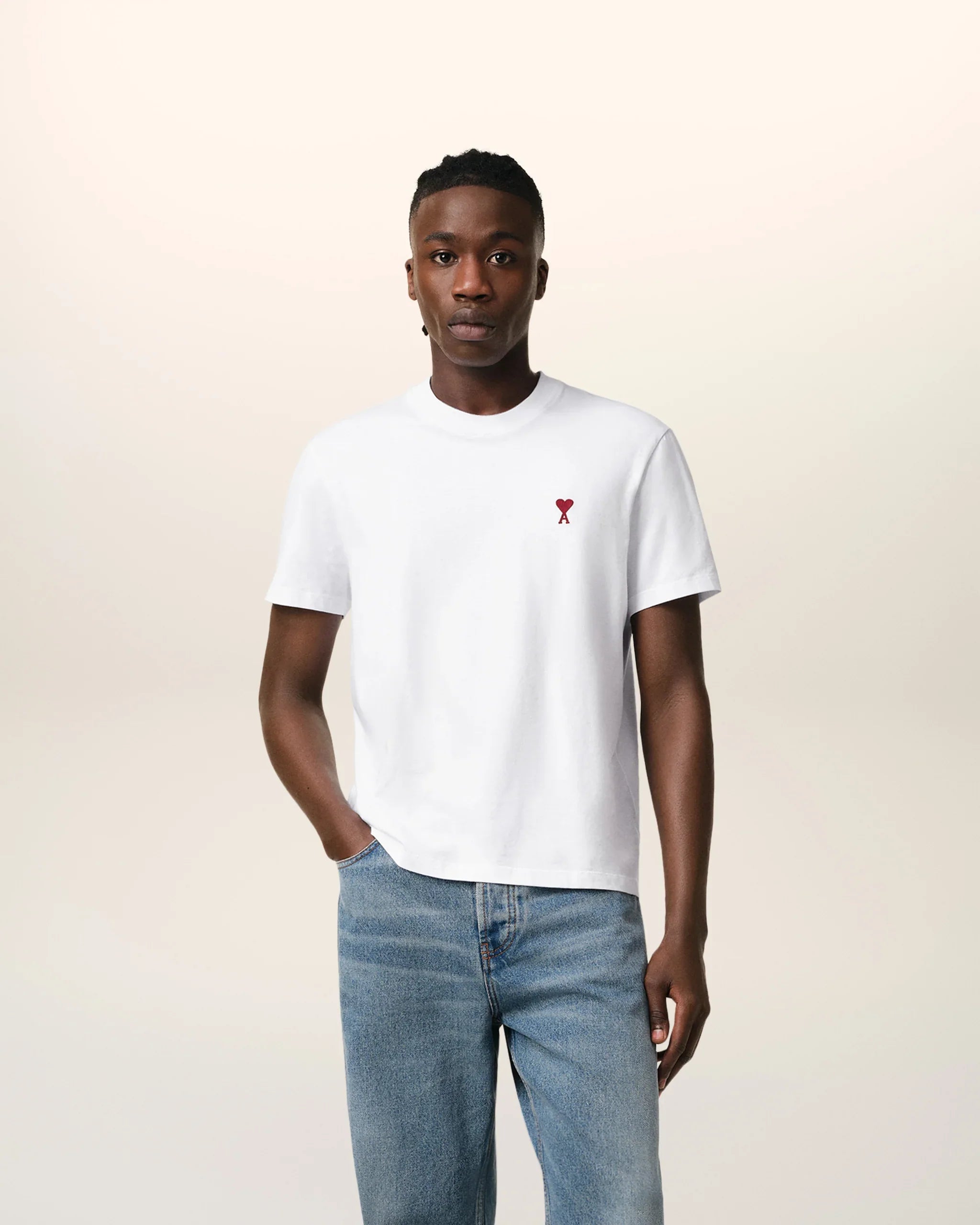 T-Shirt Blanc Ami de Coeur En Coton