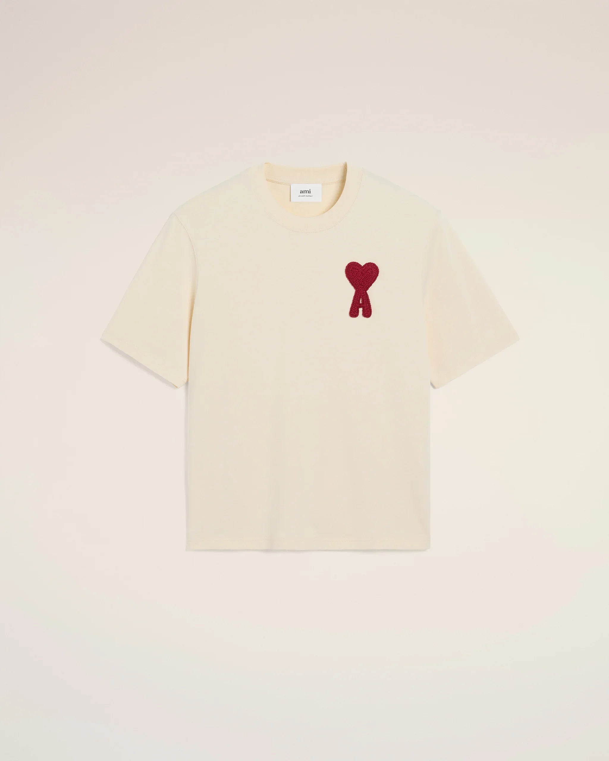 T-Shirt Beige Patch Ami de Coeur En Coton
