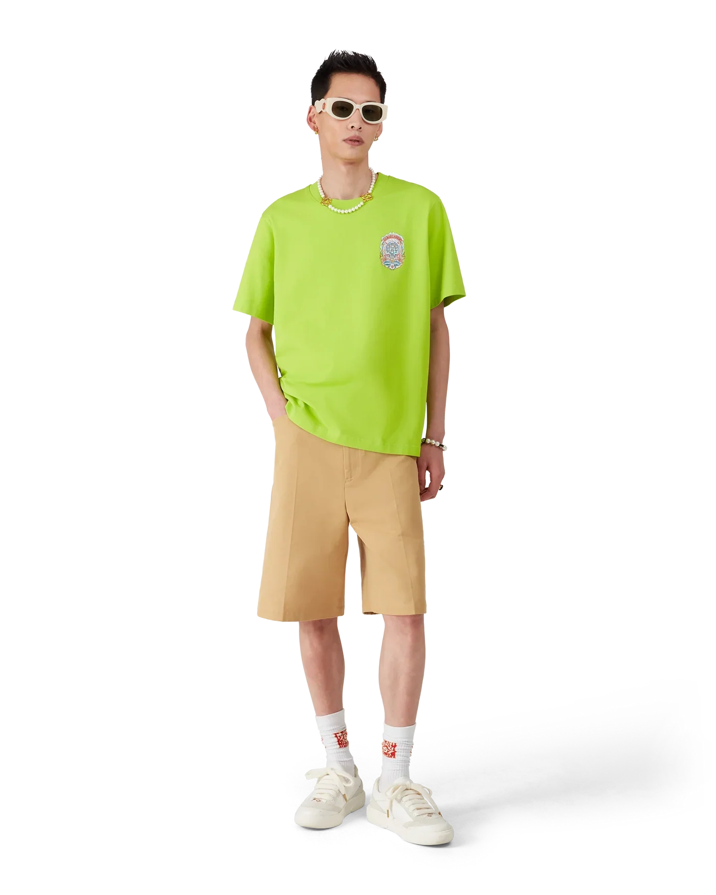 Casablanca : Casa Way Skate T-Shirt Vert Citron
