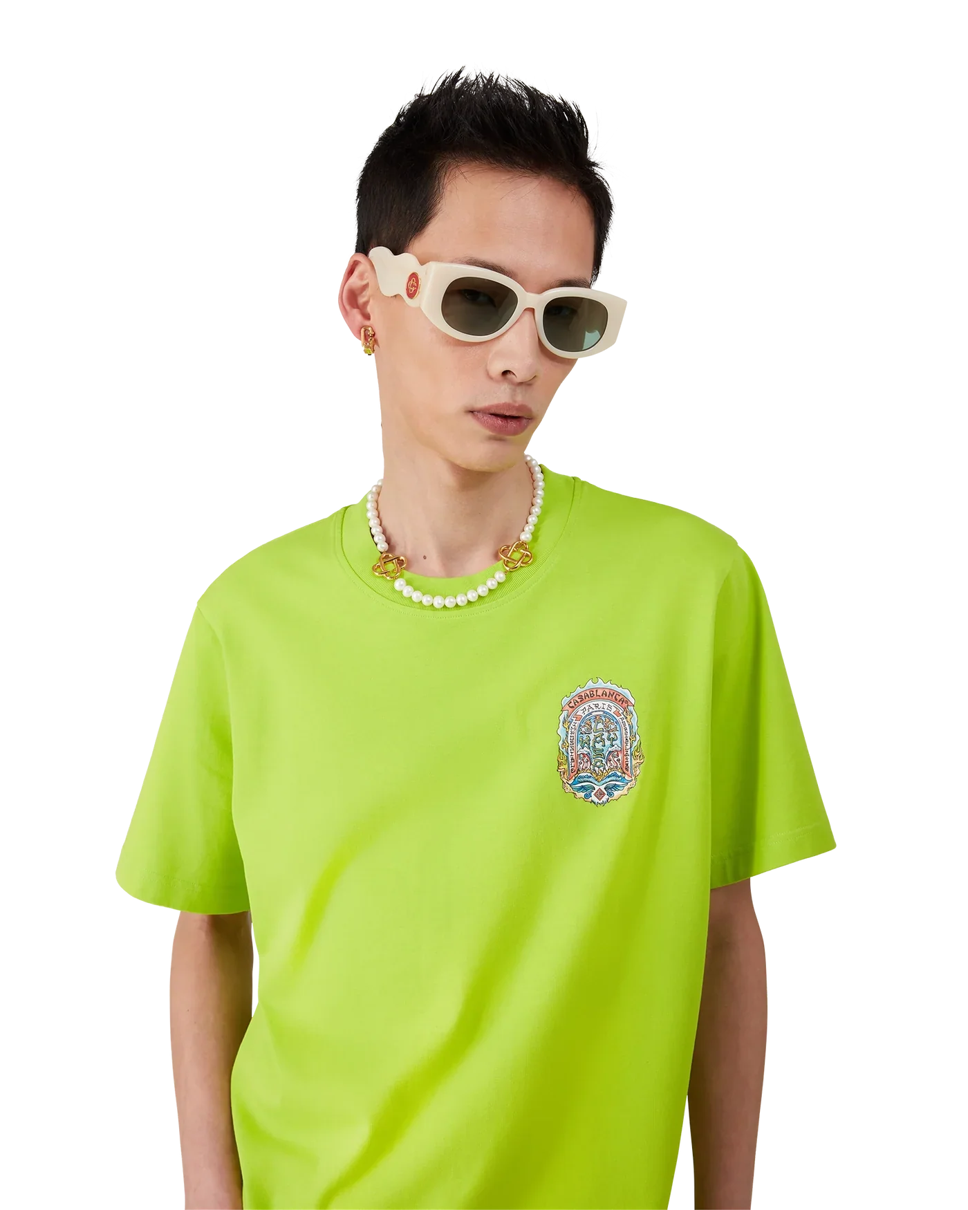 Casablanca : Casa Way Skate T-Shirt Vert Citron